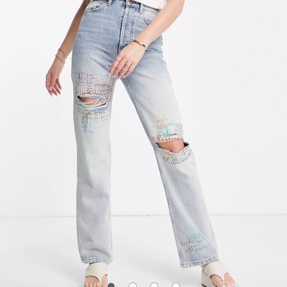 Topshop Kort craft jeans in bleach